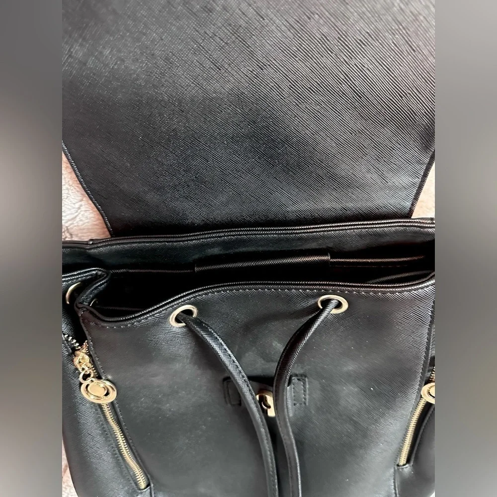 Faux Leather Backpack School Bag Student Backpack Women Travel bag Black Mini
